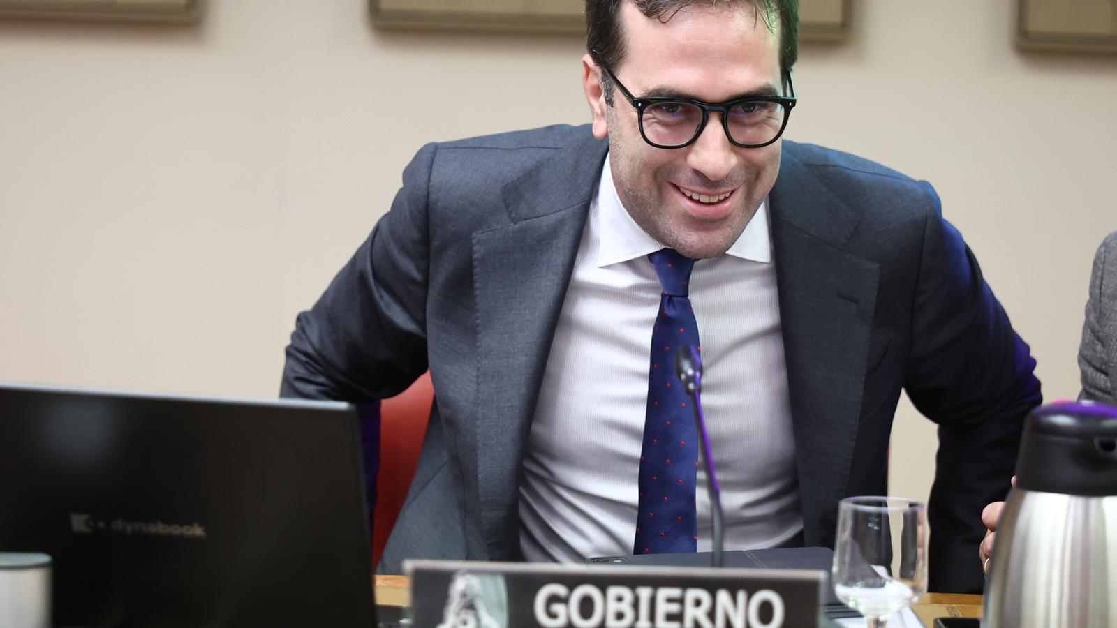The first vice-president and Minister of Economy, Carlos Cuerpo, in the mixed commission for the EU of the Congress