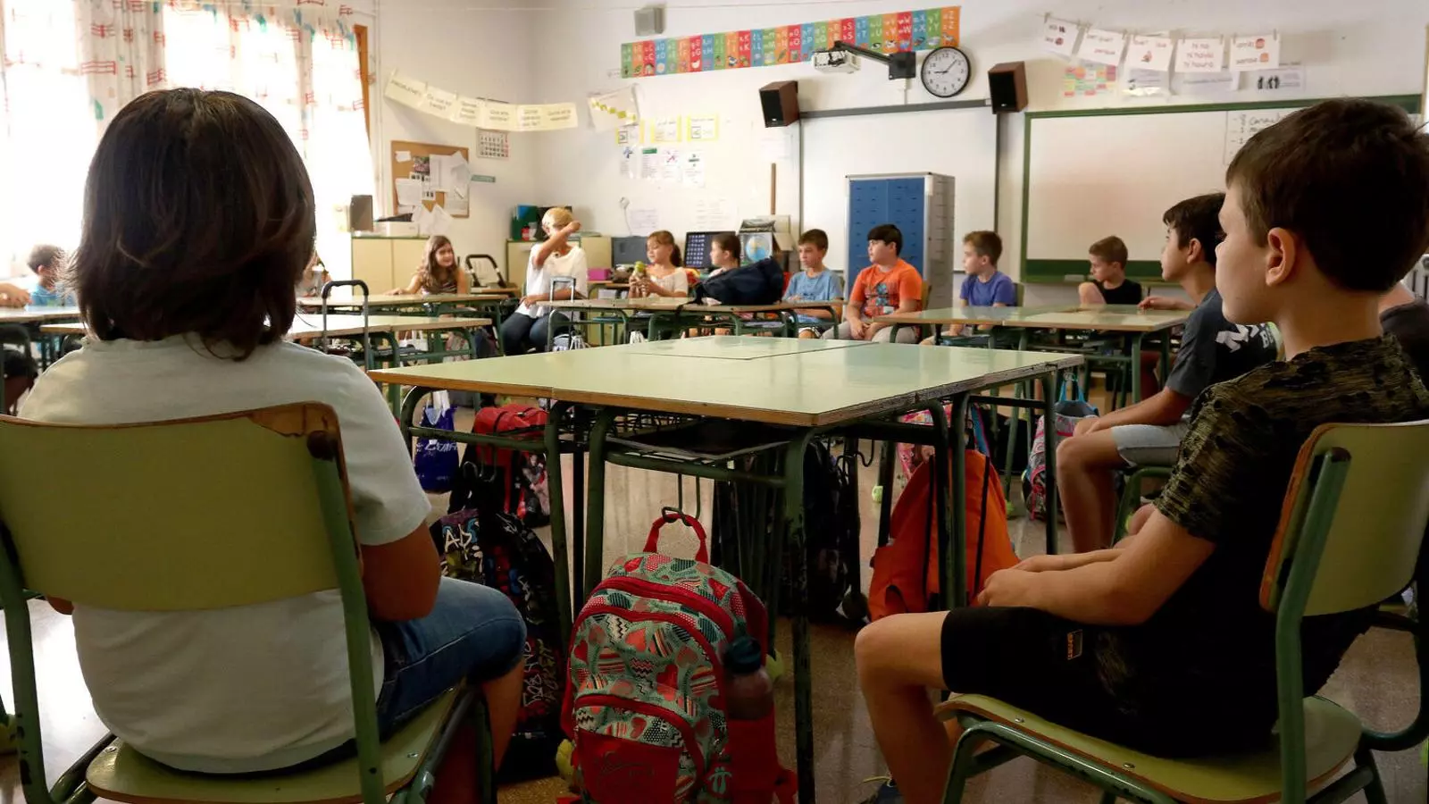 Imatge d'una classe de primària de les Illes