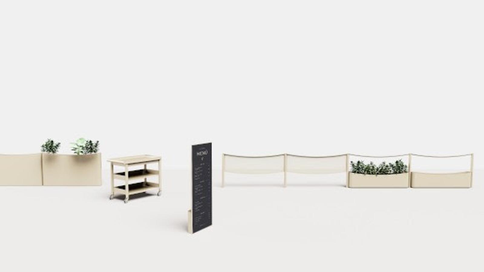 Winning proposal of the competition for the blackboards and separators between premises for the restaurants on the Rambla.