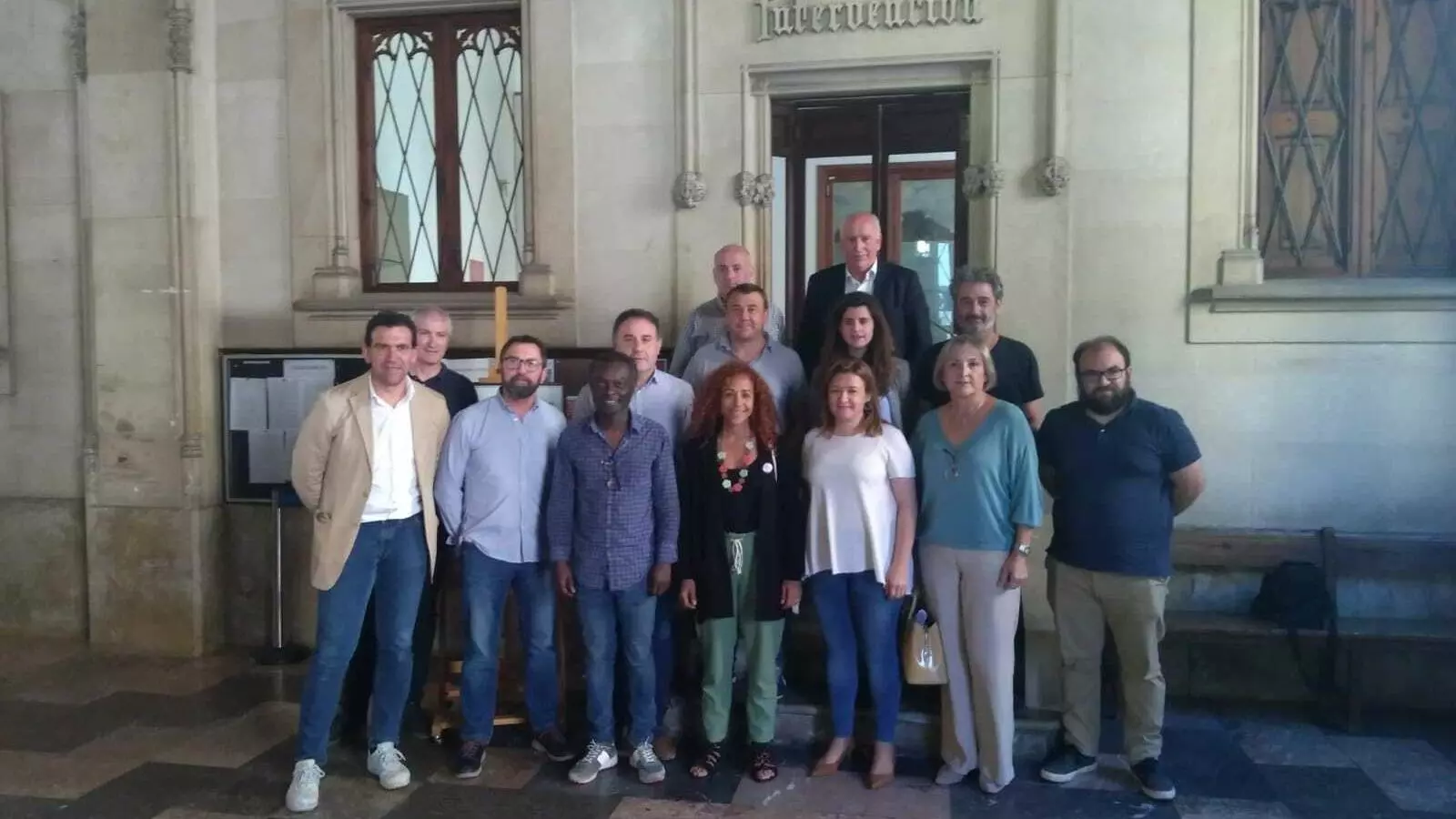 Els batles dels municipis de Tramuntana després de la reunió.
