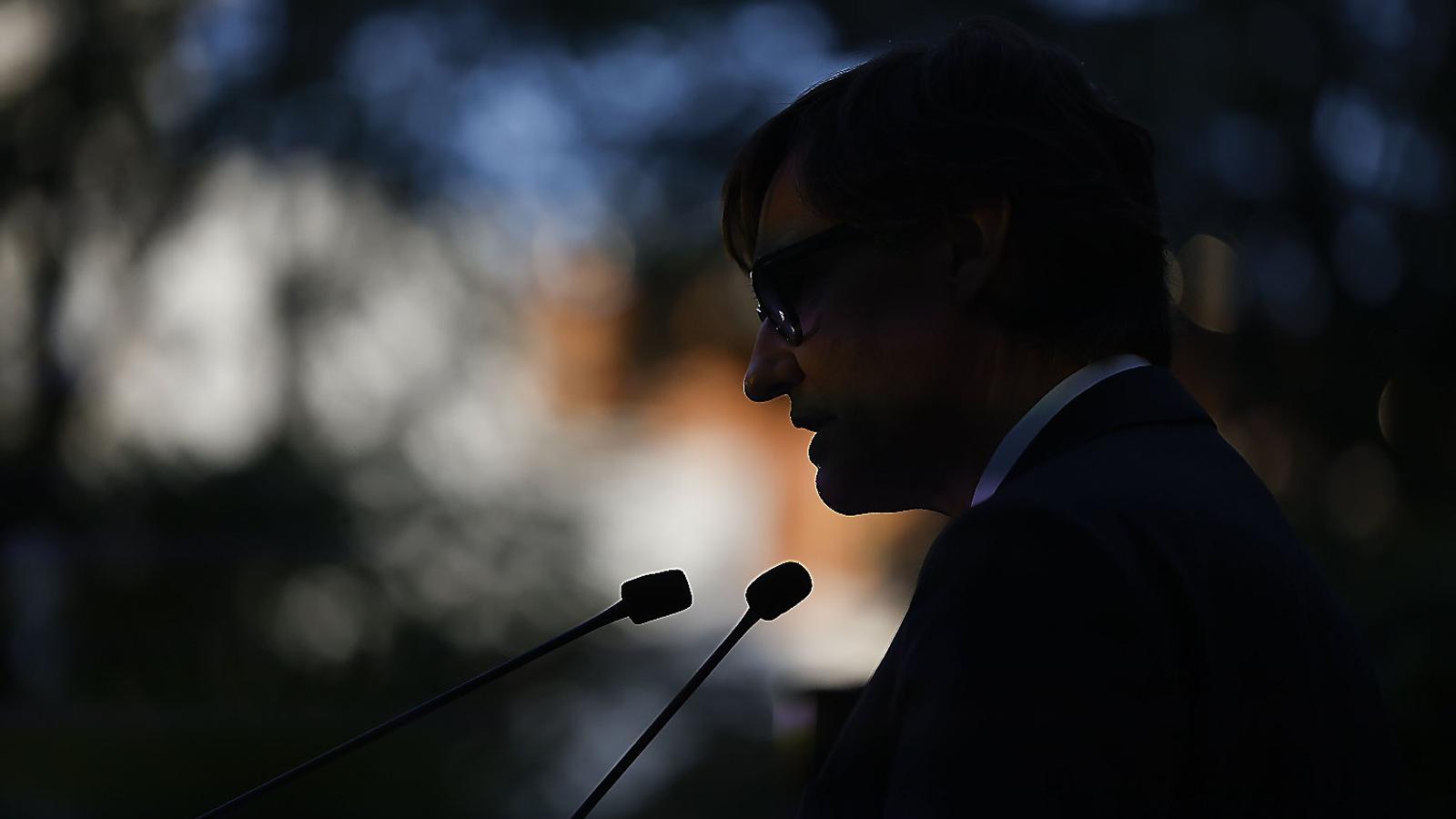 The president of the Generalitat, Salvador Illa, yesterday at the celebration event of La Diada in Madrid.