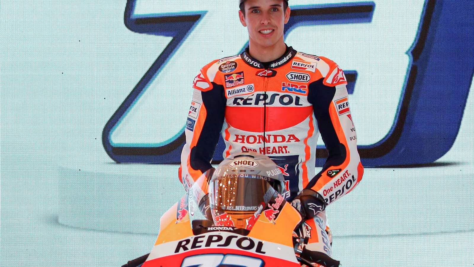 Àlex Márquez durant la cerimònia de presentació de l'equip Repsol Honda