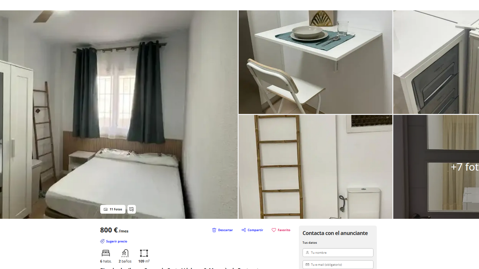 The advertisement on the real estate portal.
