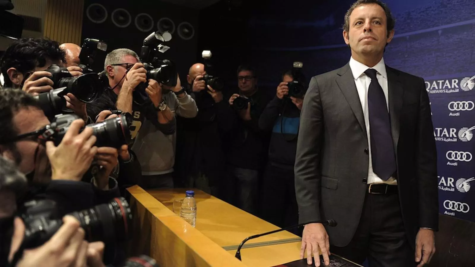 Sandro Rosell, abans de la roda de premsa en què ha anunciat la seva dimissió / JOSEP LAGO / AFP