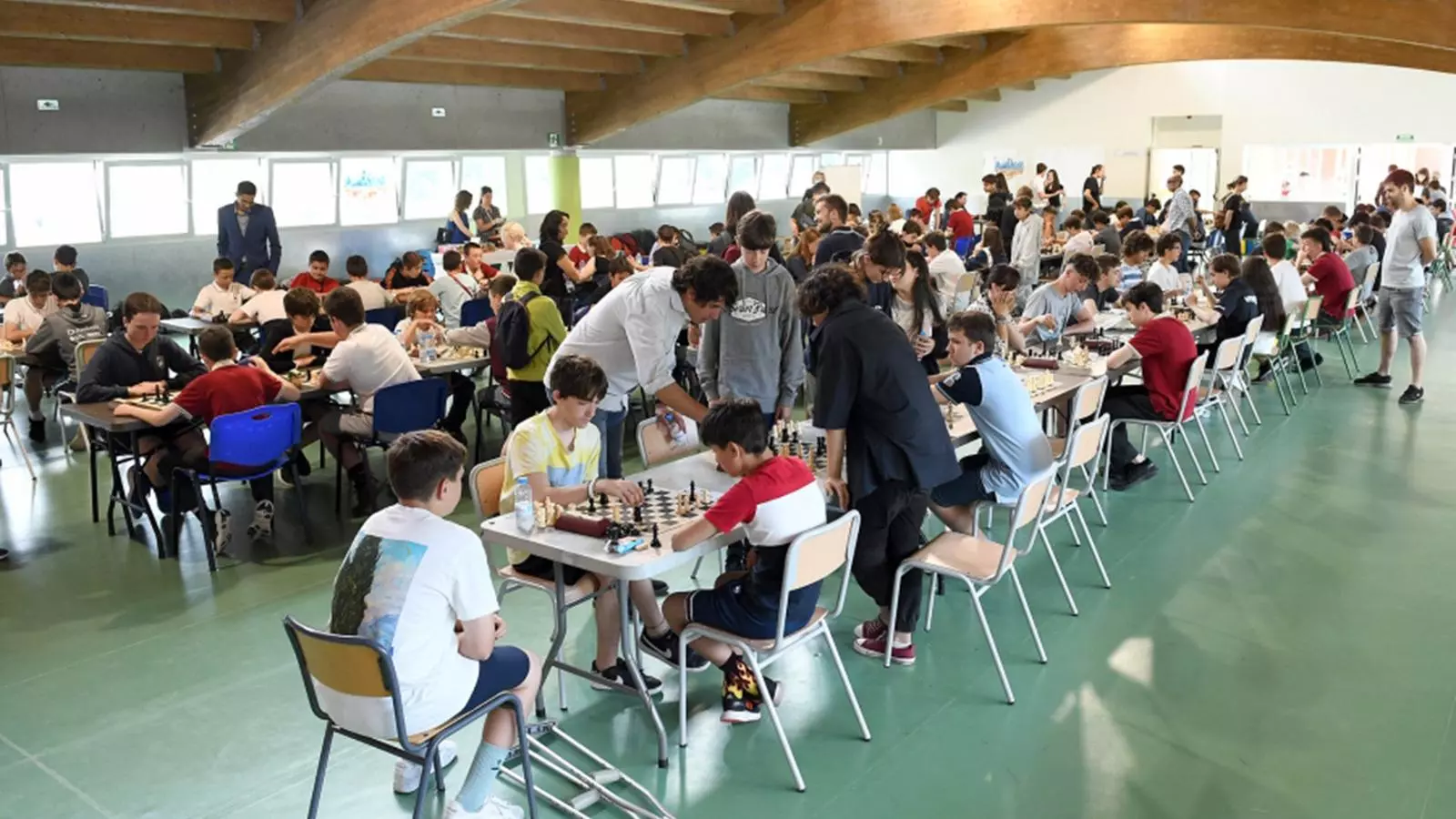 Un moment del torneig interescolar d'escacs celebrat aquest dijous.
