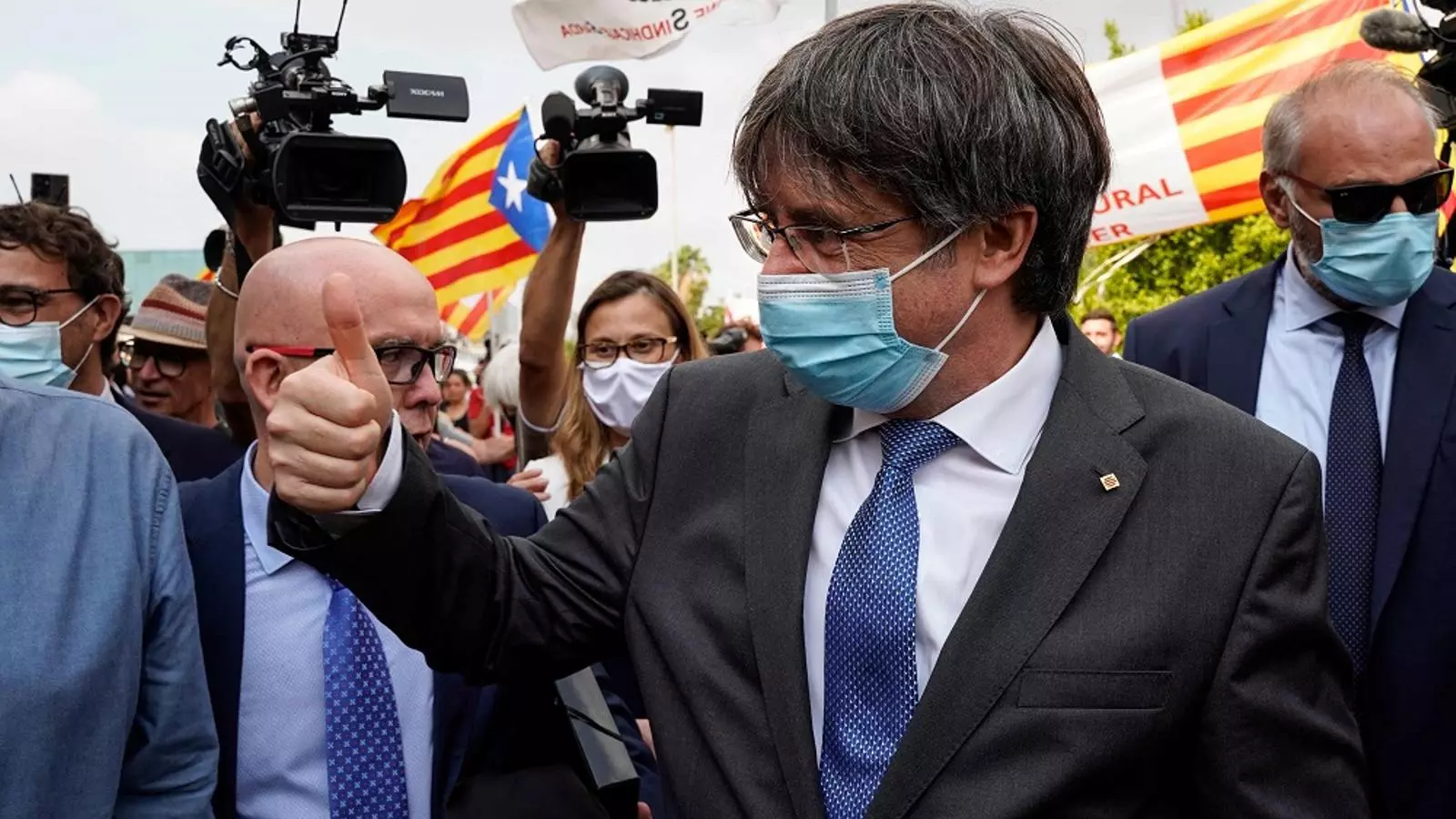 Carles Puigdemont, avui a Sàsser, a Sardenya.