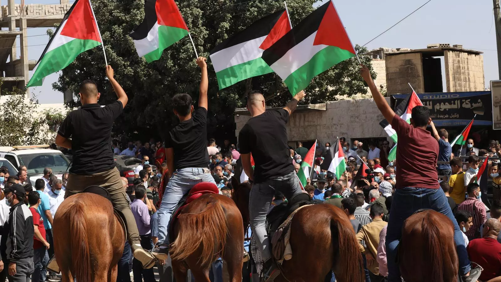 Protestes contra l'acord entre els EAU, Bahrein i Israel a la ciutat palestina de Tubas