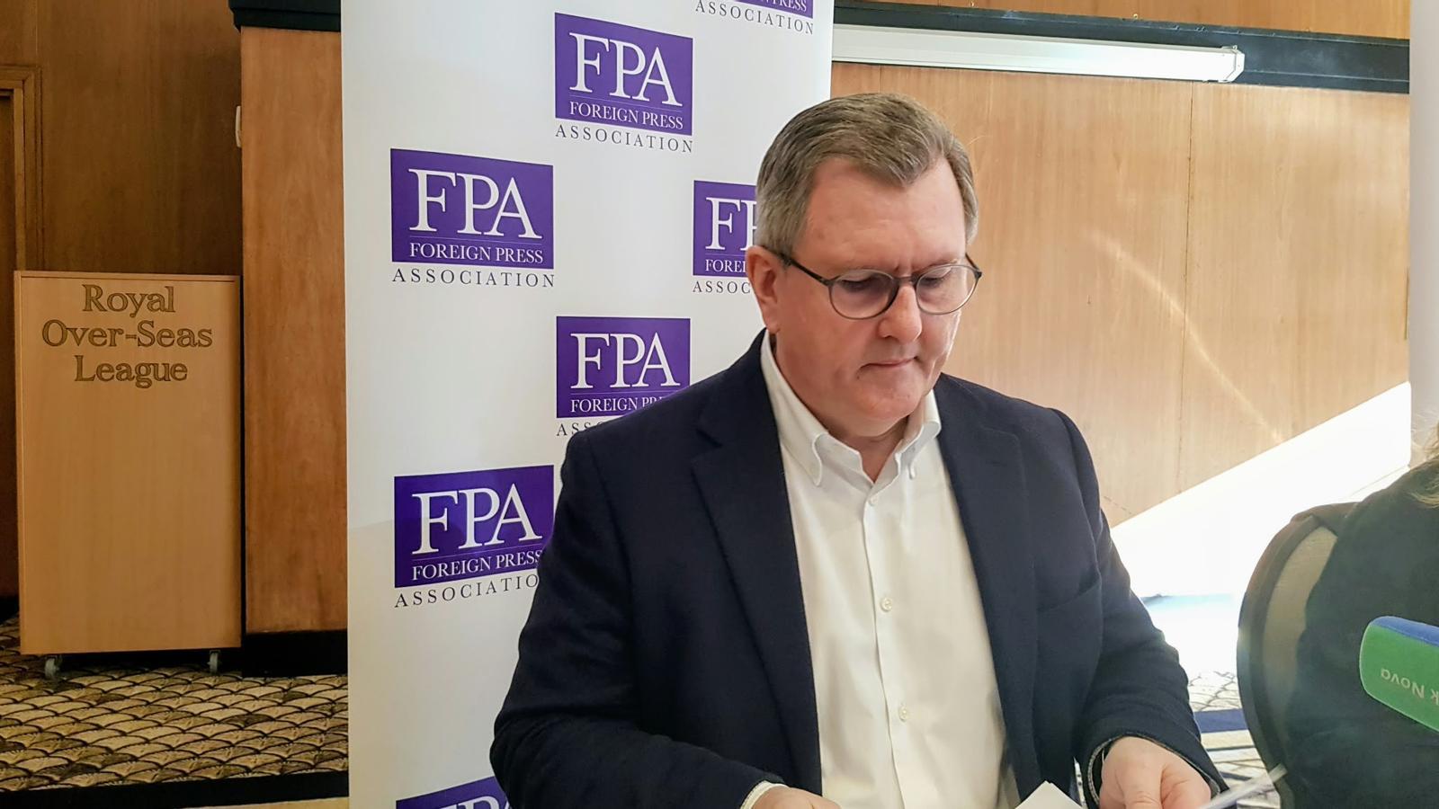 Jeffrey Donaldson, en una imagen tomada el 12 de febrero de 2024