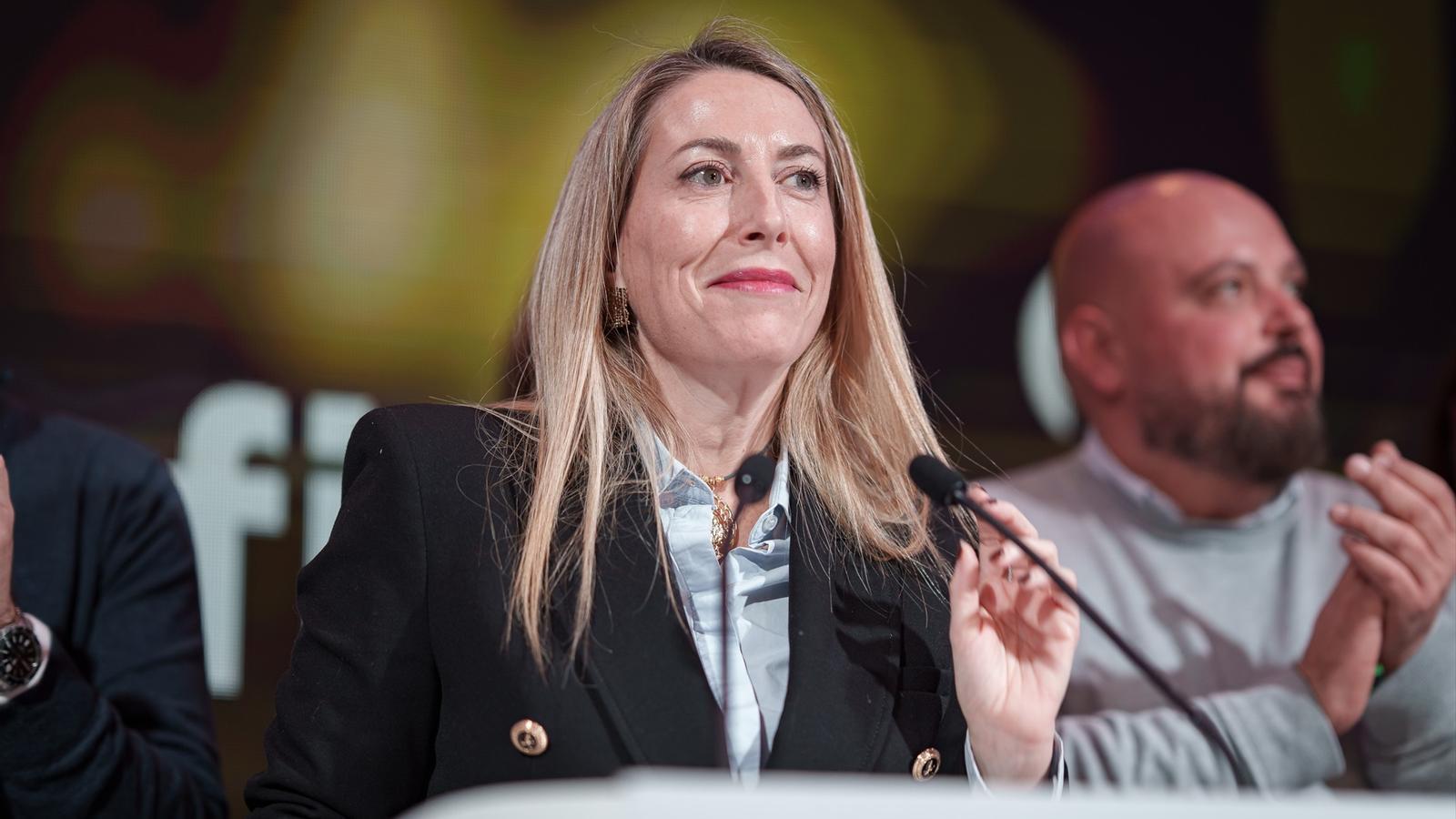 María Guardiola, during her speech on election night, December 21st