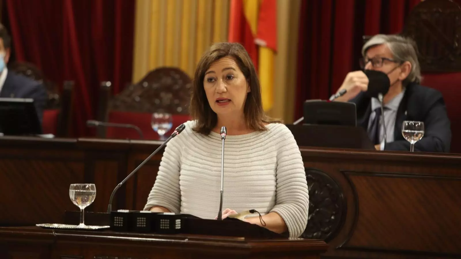 La presidenta del Govern, Francina Armengol, en la compareixença d'aquest dimarts