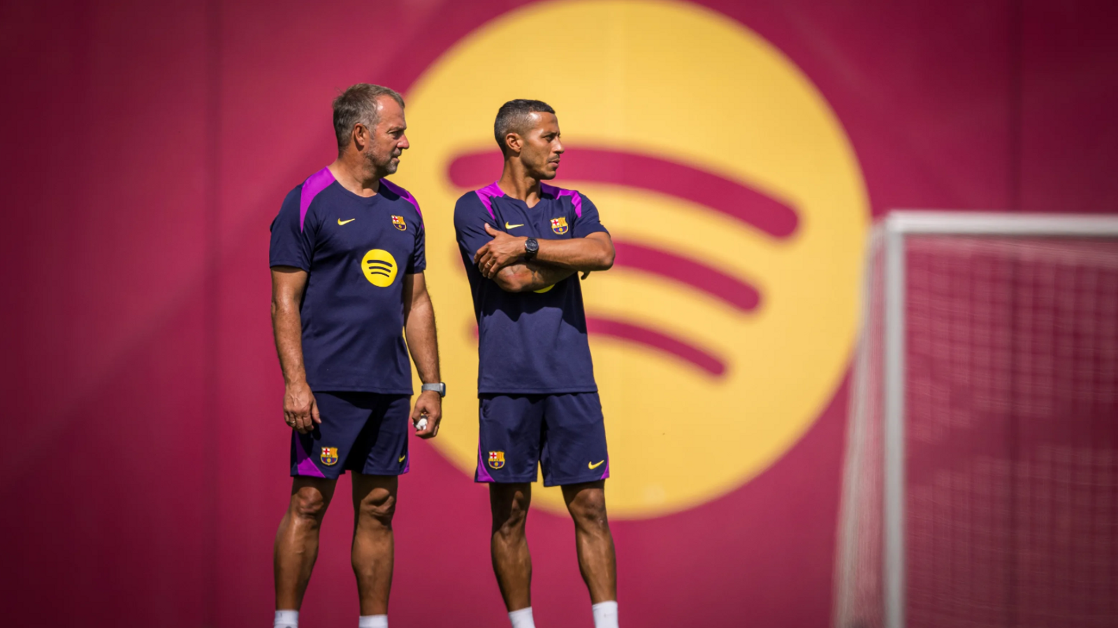 Hansi Flick and Thiago Alcántara working together
