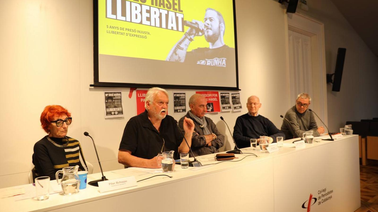 La dirección del ANC, presentando la campaña por la libertad de Pablo Hasel