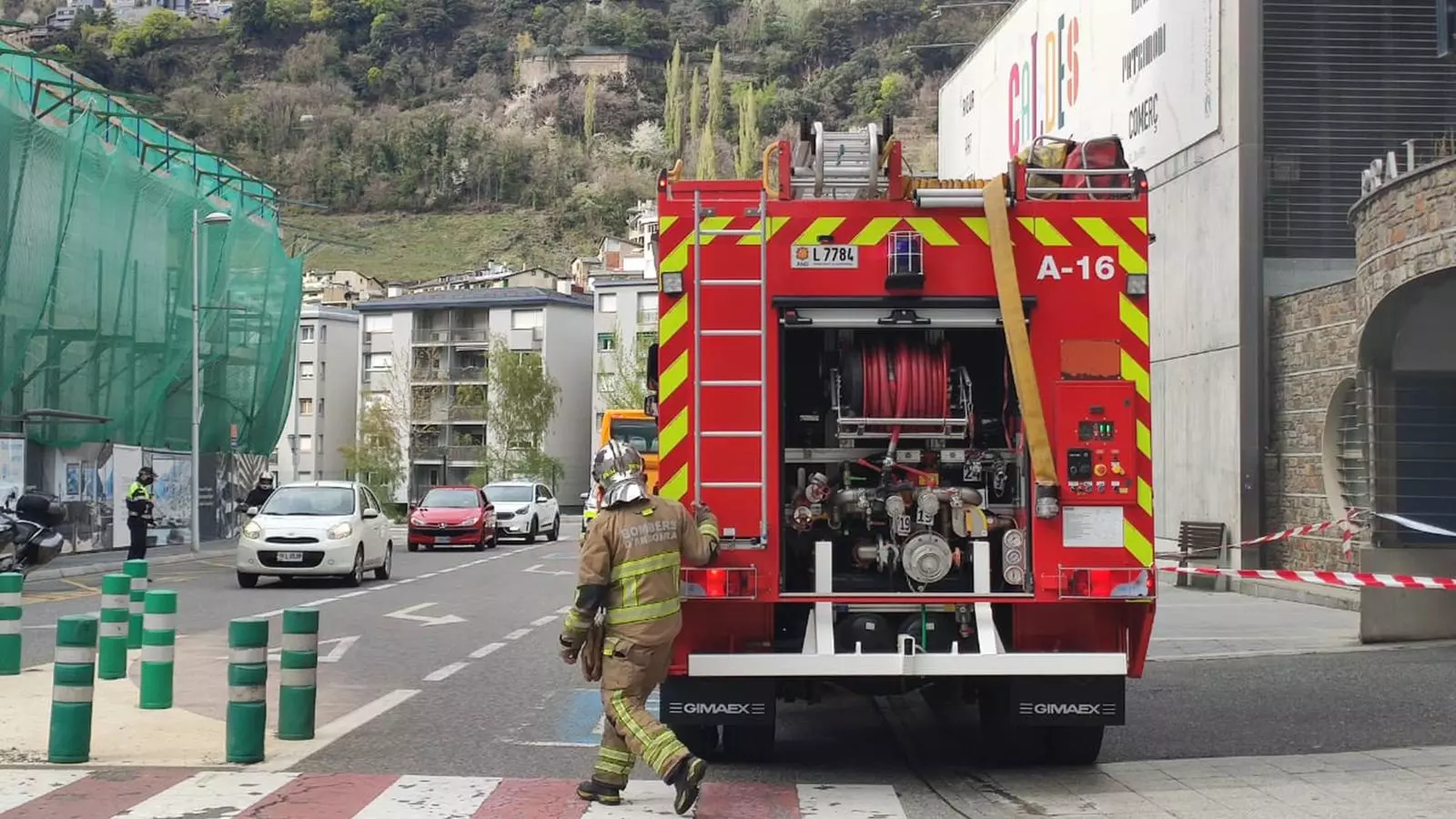 Una dotació dels bombers.