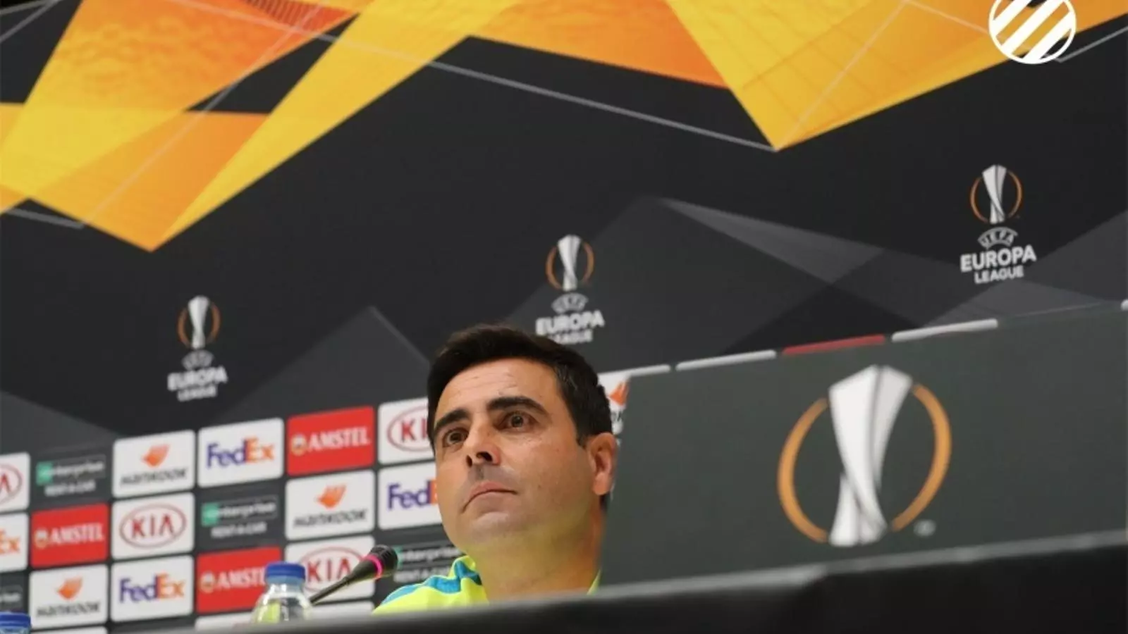 David Gallego, durant una roda de premsa de l'Europa League