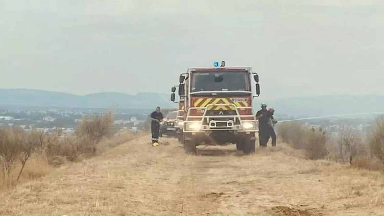 Un vehicle del cos de bombers gal en una actuació anterior.