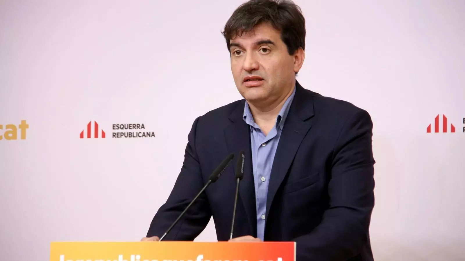 Sergi Sabrià, a la sala de premsa d'ERC