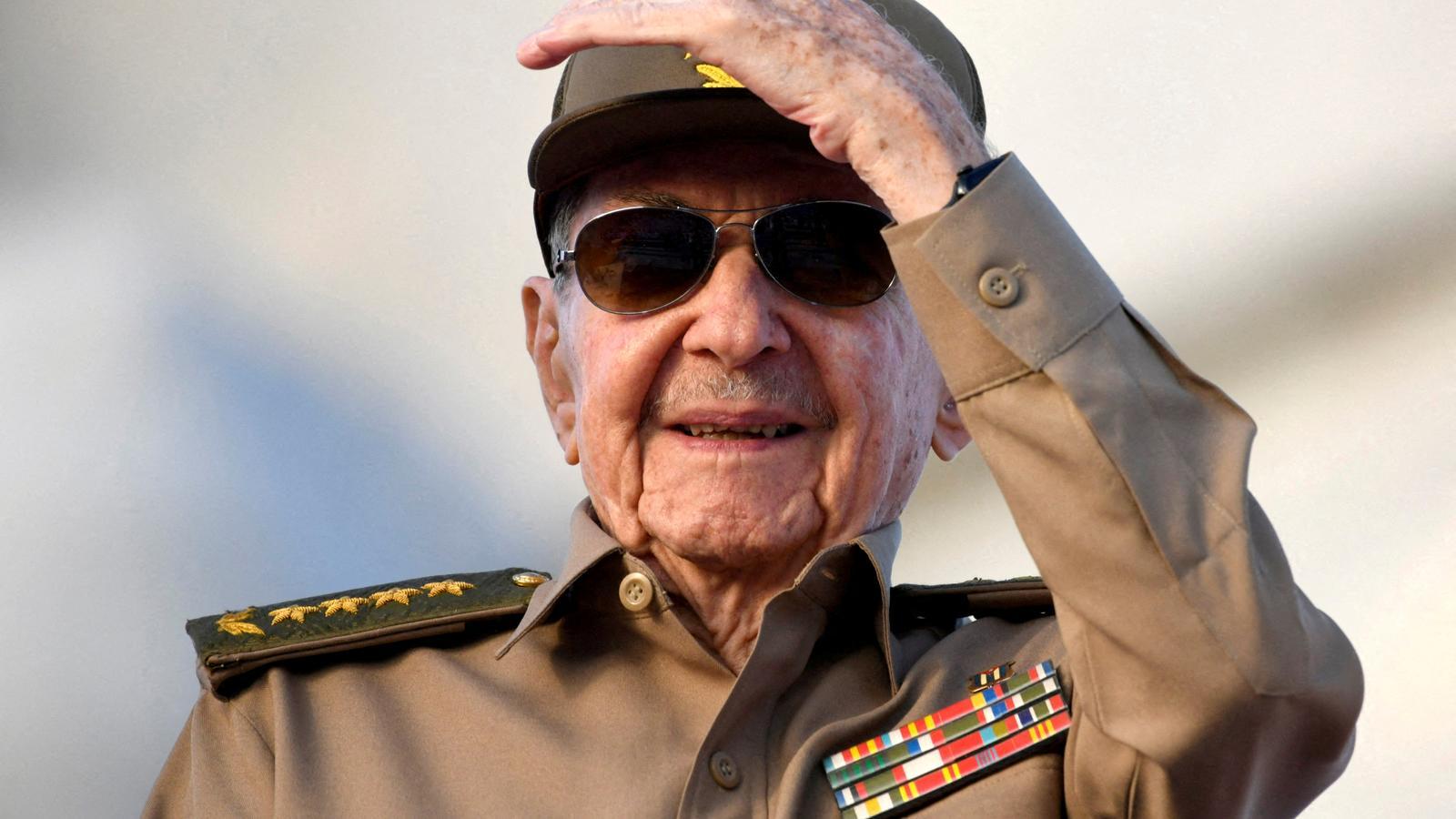 El expresidente Raúl Castro durante la celebración del día de los trabajadores