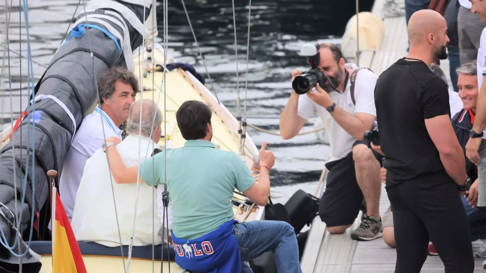 Joan Carles al club náutico de Sanxenxo