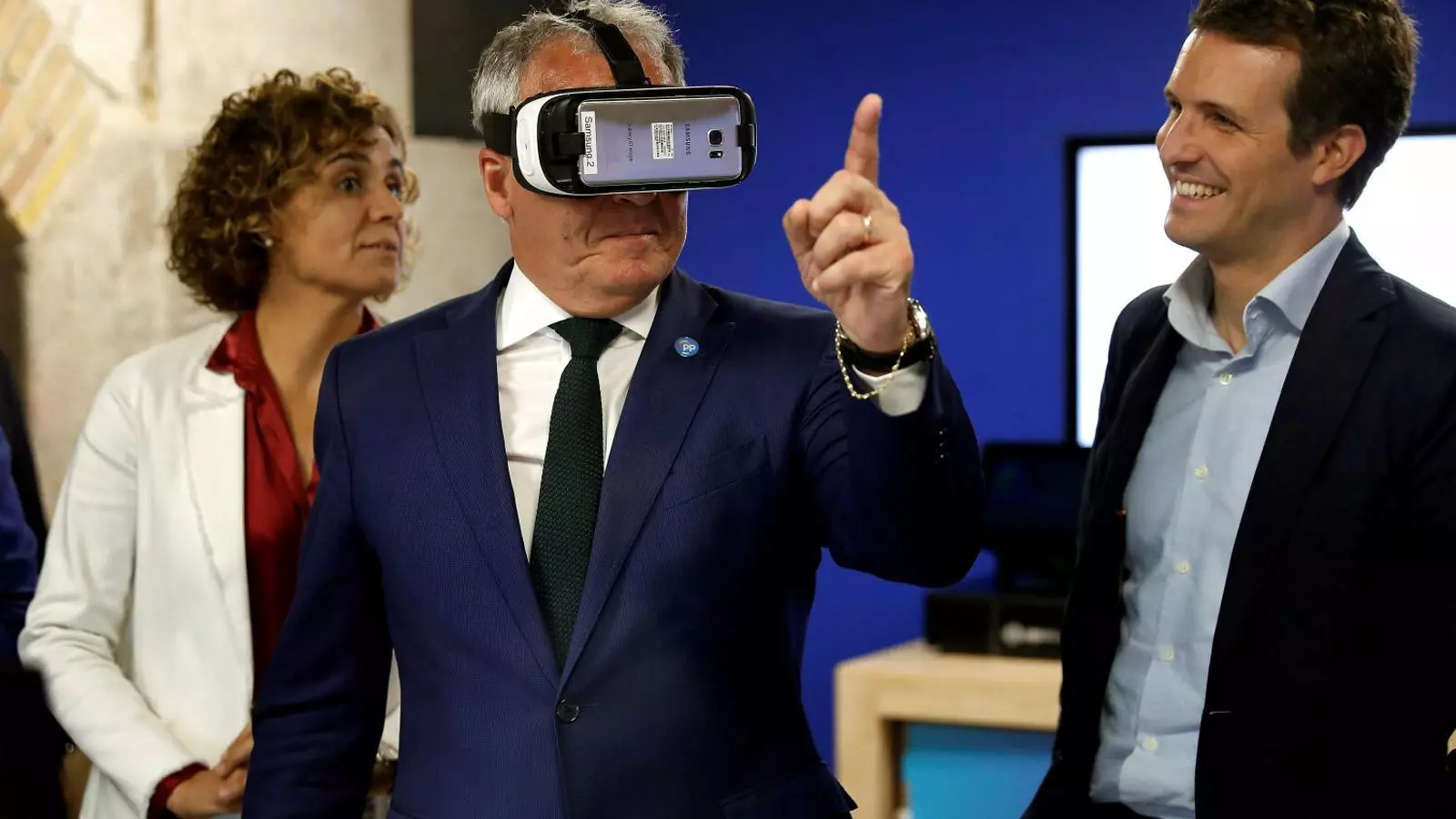Josep Bou, Dolors Montserrat i Pablo Casado ahir al ‘hub’ tecnològic Pier01 Tech City.