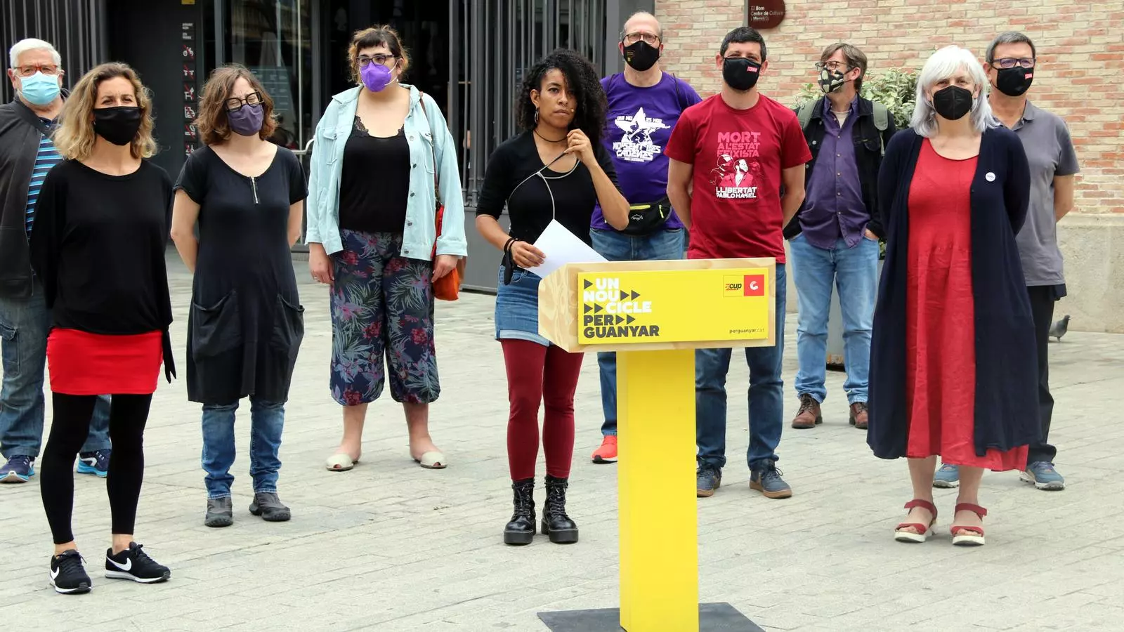 Els diputats de la CUP en una imatge recent d'una roda de premsa al Born Centre de Cultura i Memòria