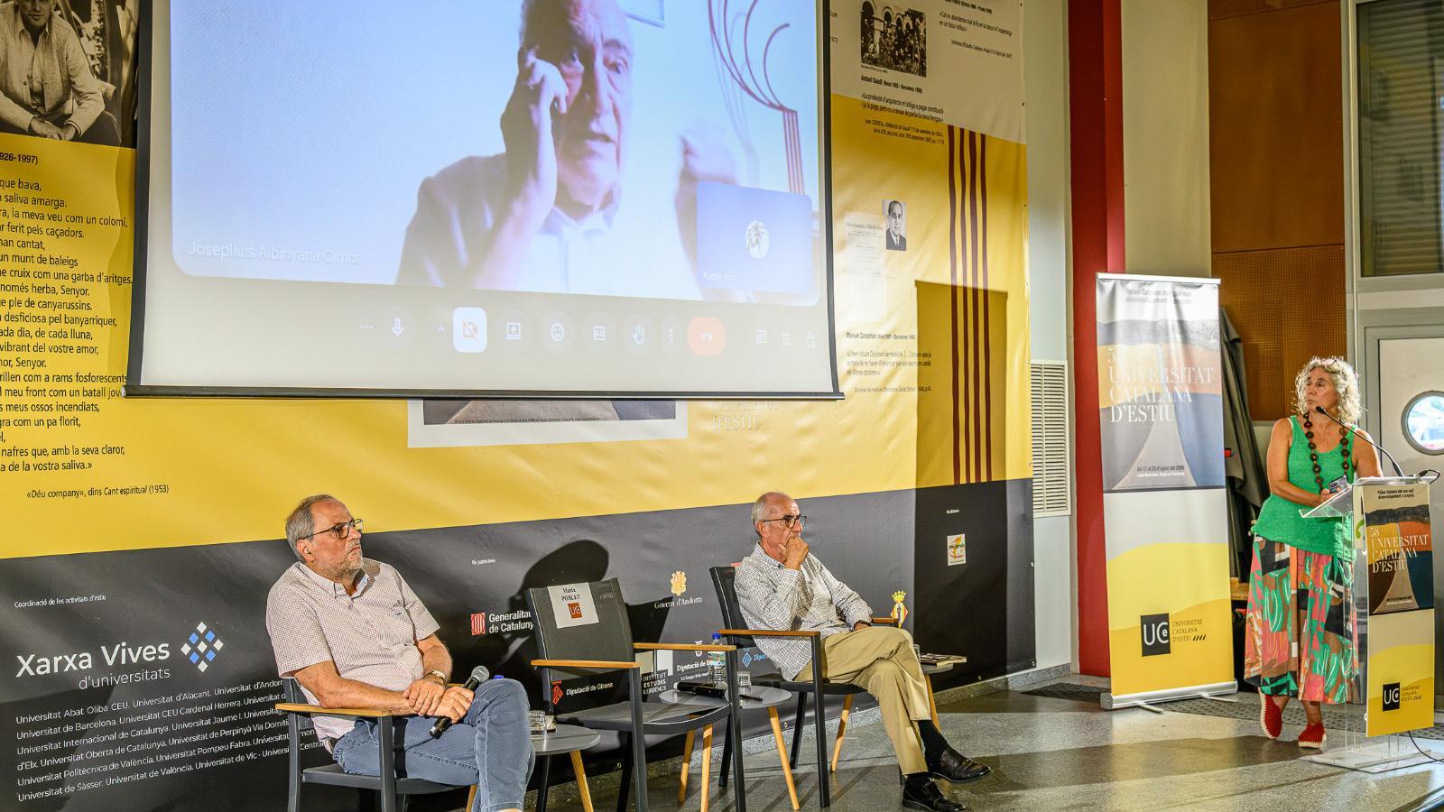 Los expresidentes Quim Torra, Cristòfol Soler y Josep Lluís Albinyana.