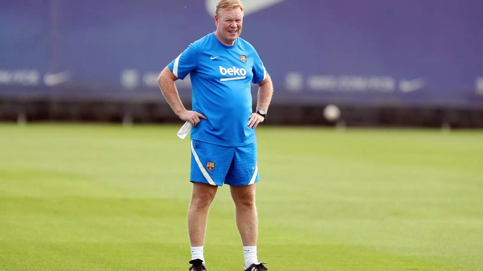 Ronald Koeman during the training session before the match against Bayern.