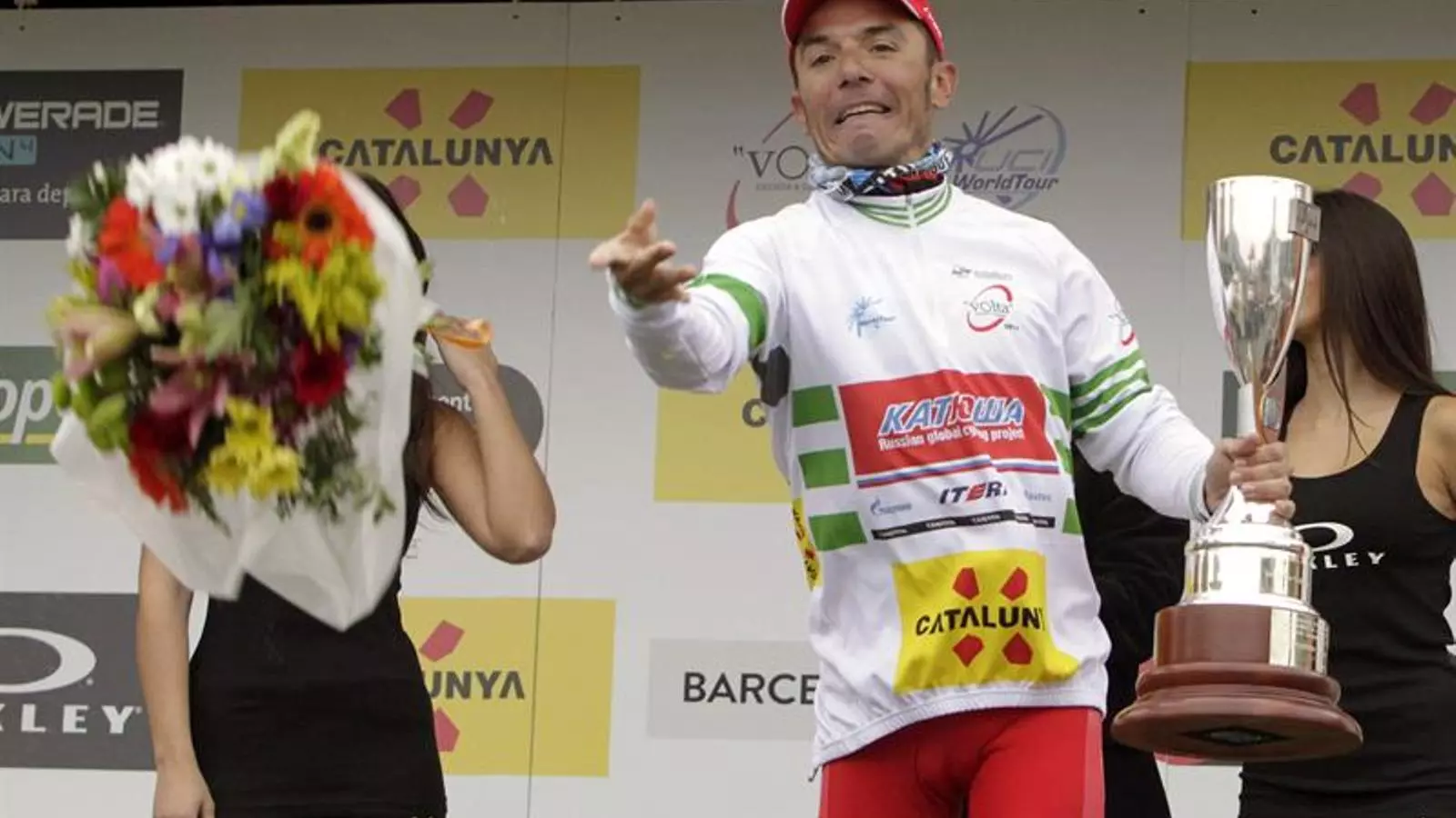 Joaquim Rodriguez celebrant el seu triomf a la Volta