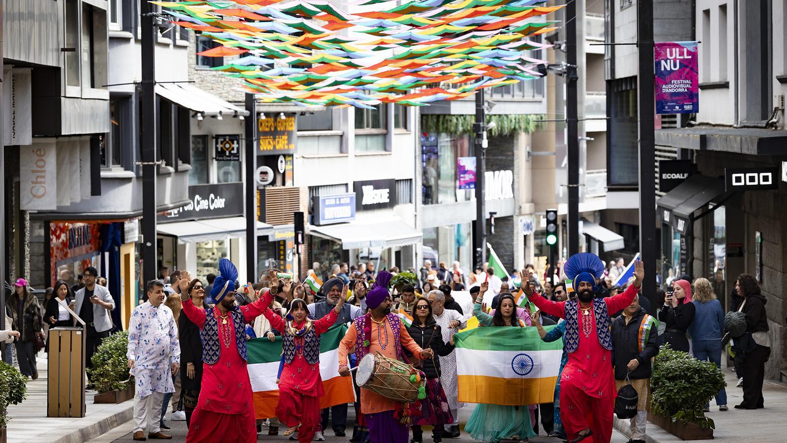 Durant la celebració de la Festa de la Diversitat Cultural a Andorra la Vella.