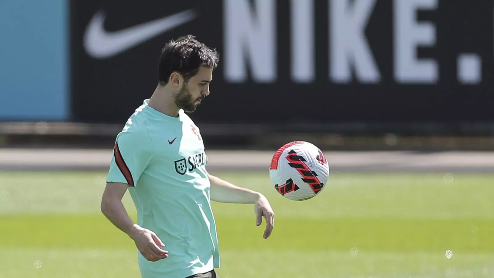 Bernardo Silva, durante un entrenamiento con la selección de Portugal