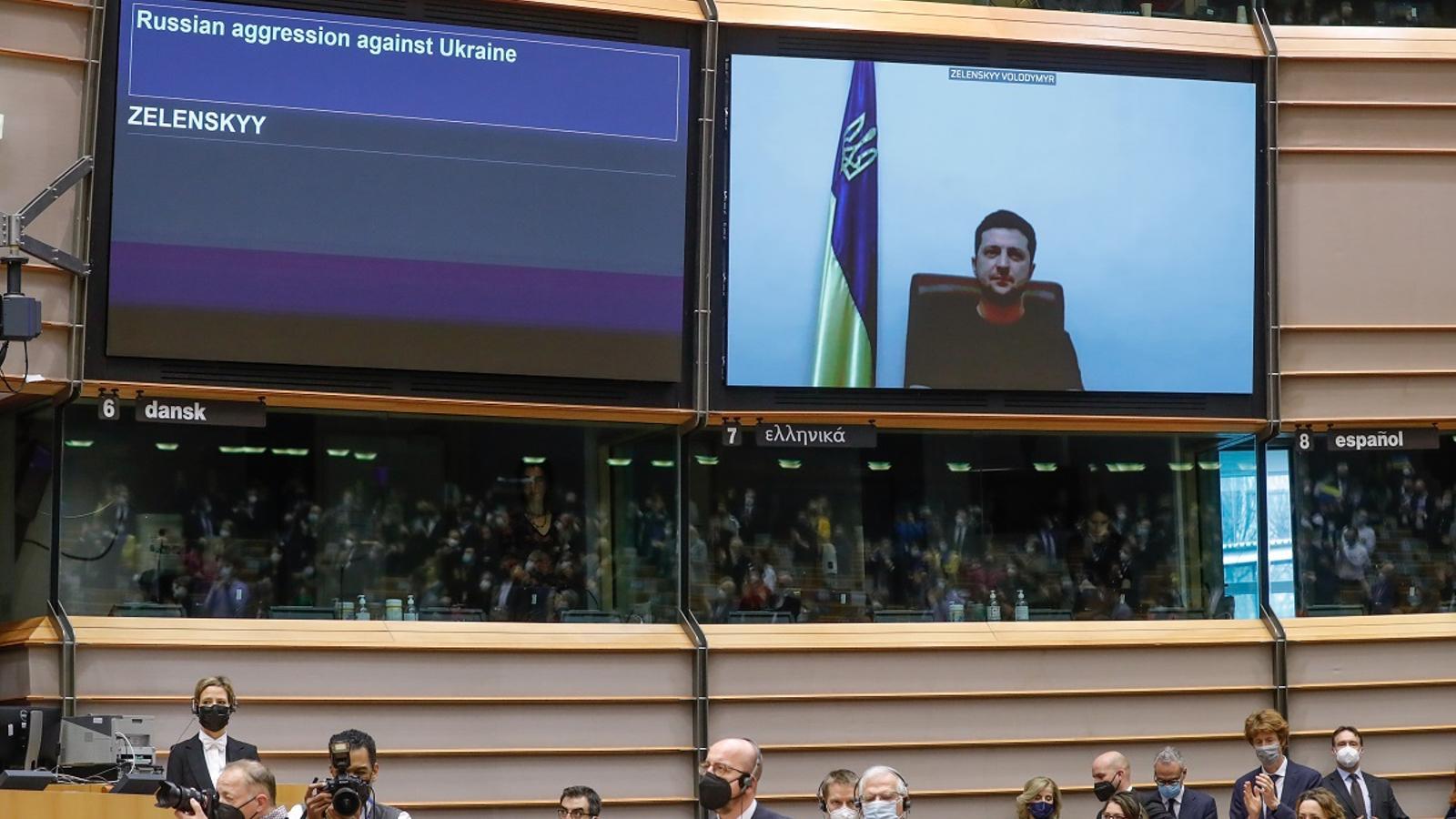 Appearance of Zelesnki at the European Parliament