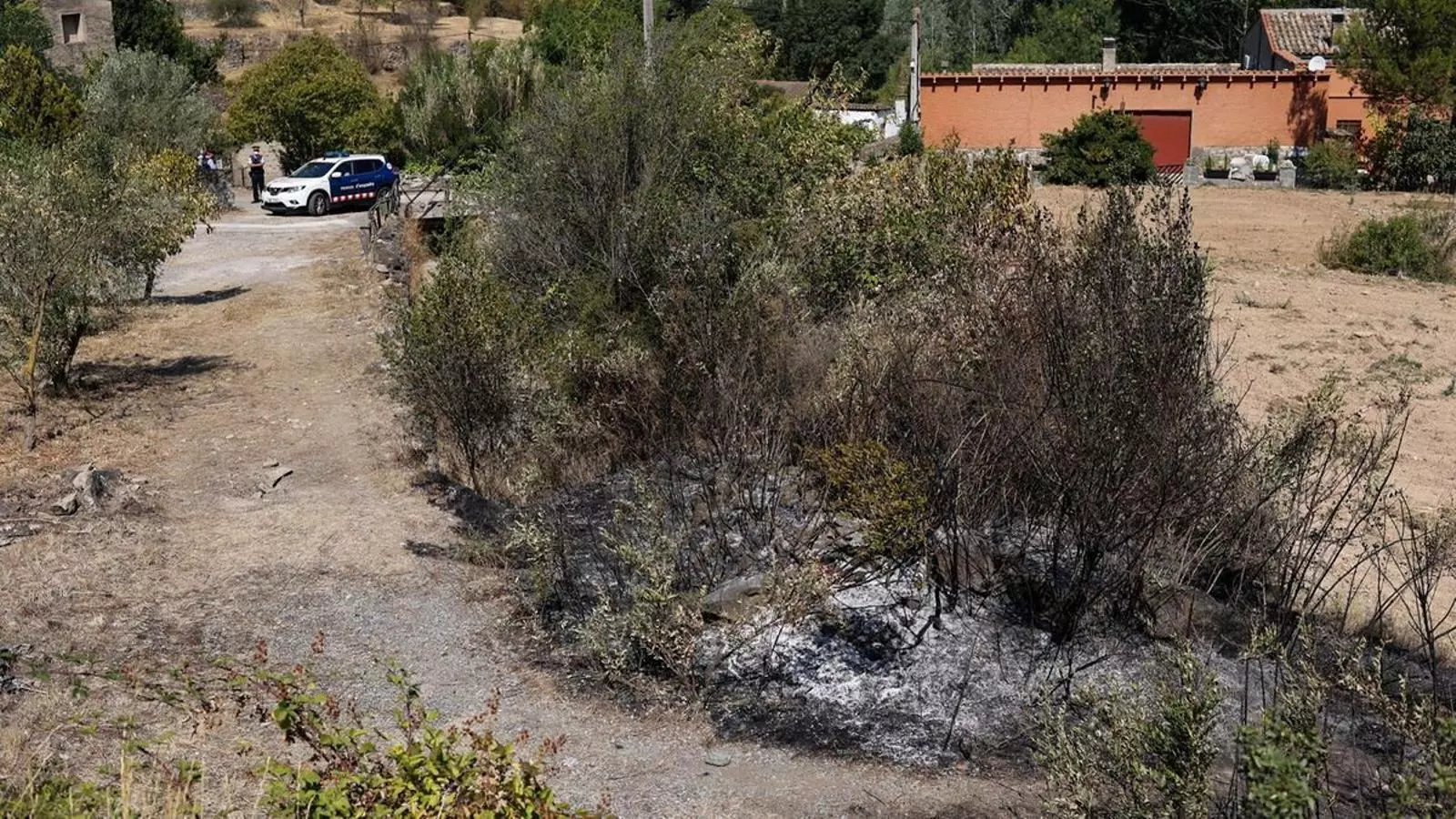 The spot where there was the charred body of Antonella, in Sant Vicenç de Castellet.