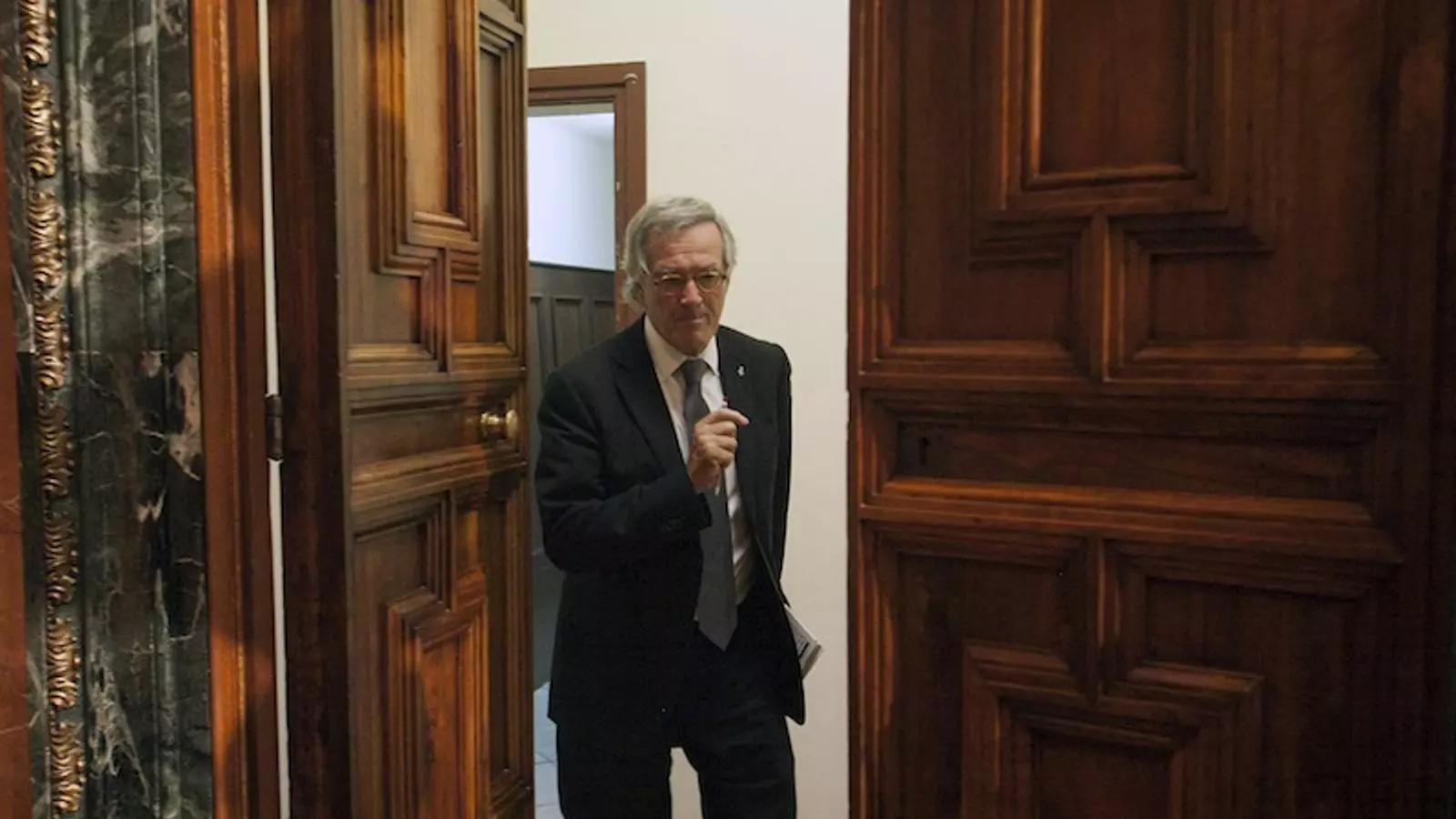 L'alcalde Xavier Trias entrant al ple