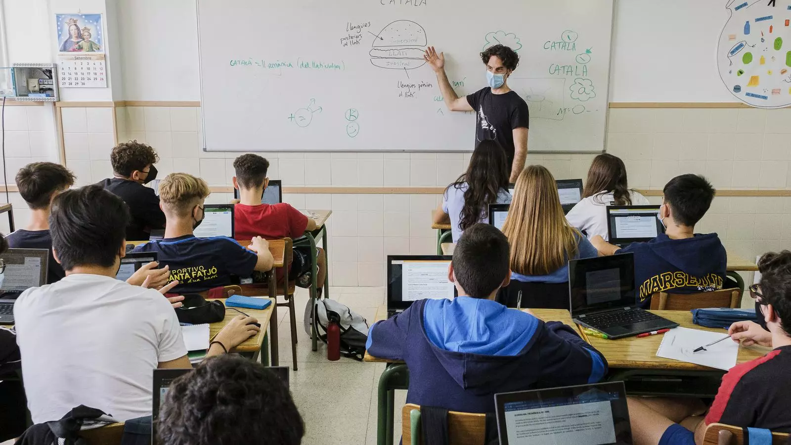 Una classe de secundària en una escola de Sant Vicents dels Horts