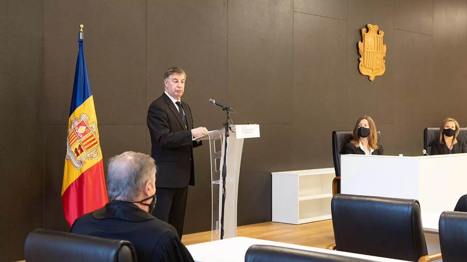 El president del Consell Superior de la Justícia, Enric Casadevall, durant el seu discurs. / CSJ