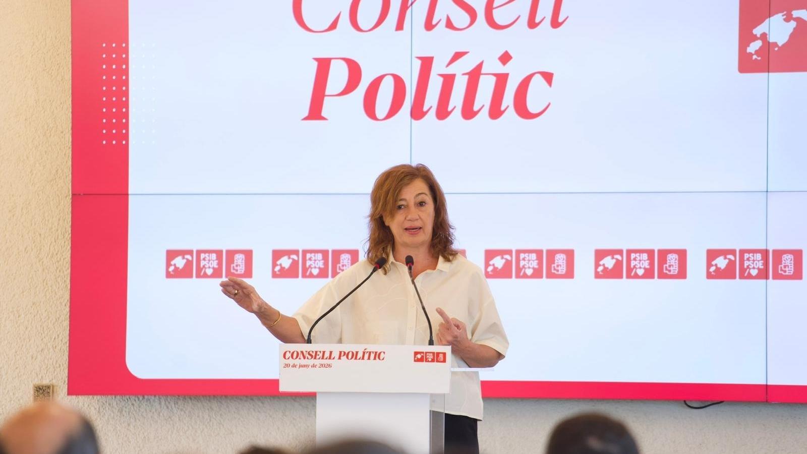 Armengol during the Political Council this Saturday.