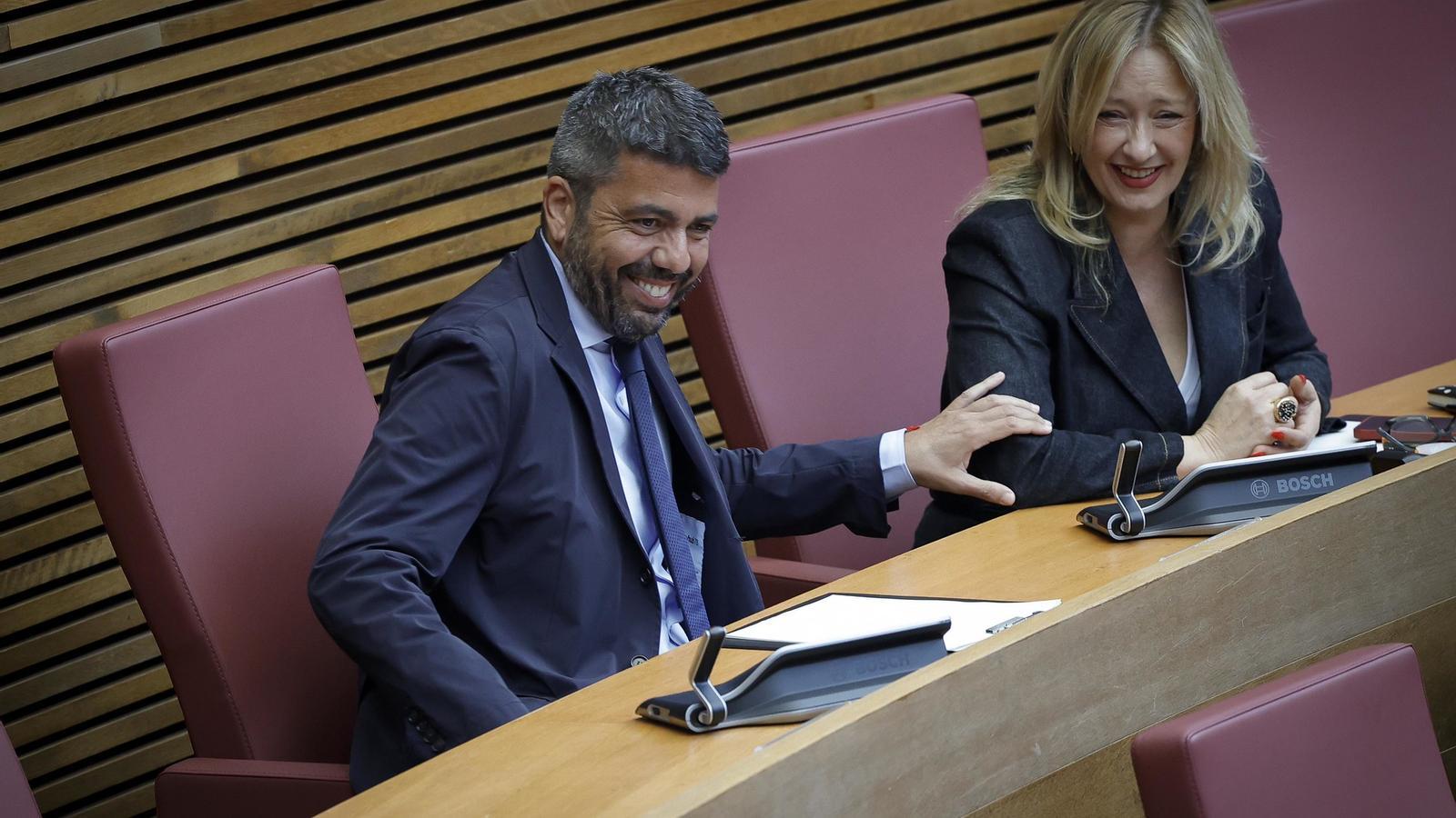 The ex-president of the Council Carlos Mazón this Wednesday in the Valencian Parliament.
