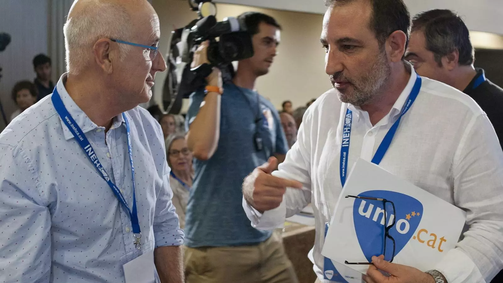 El secretari general d'UDC, Ramon Espadaler, i el president del comitè de govern d'Unió, Josep Antoni Duran i Lleida, aquest dissabte a Caldes de Malavella / EFE