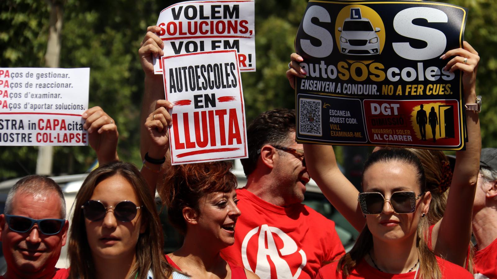 Protest of the driving schools of Lleida last July 14.