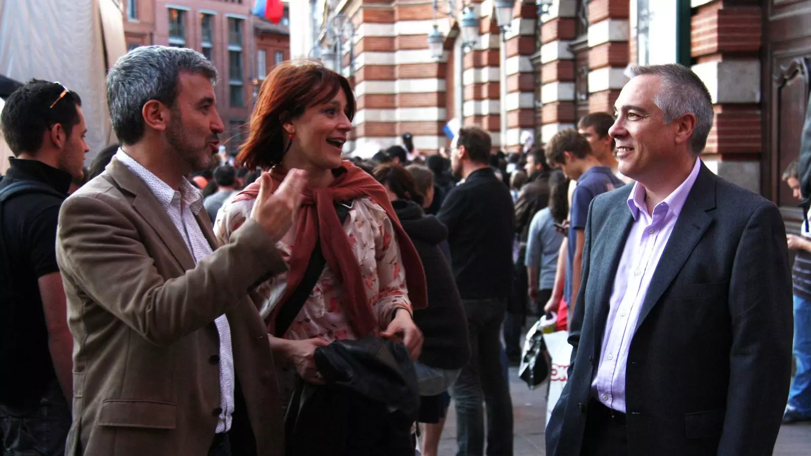 El líder del PSC, Pere Navarro, al míting d'Hollande.