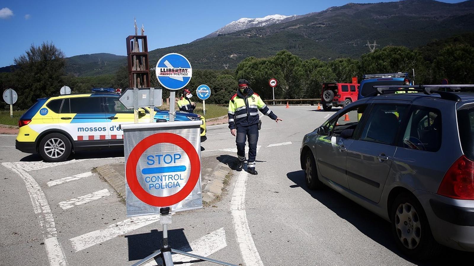 Un control de los Mossos d'Esquadra de este mes de marzo.o