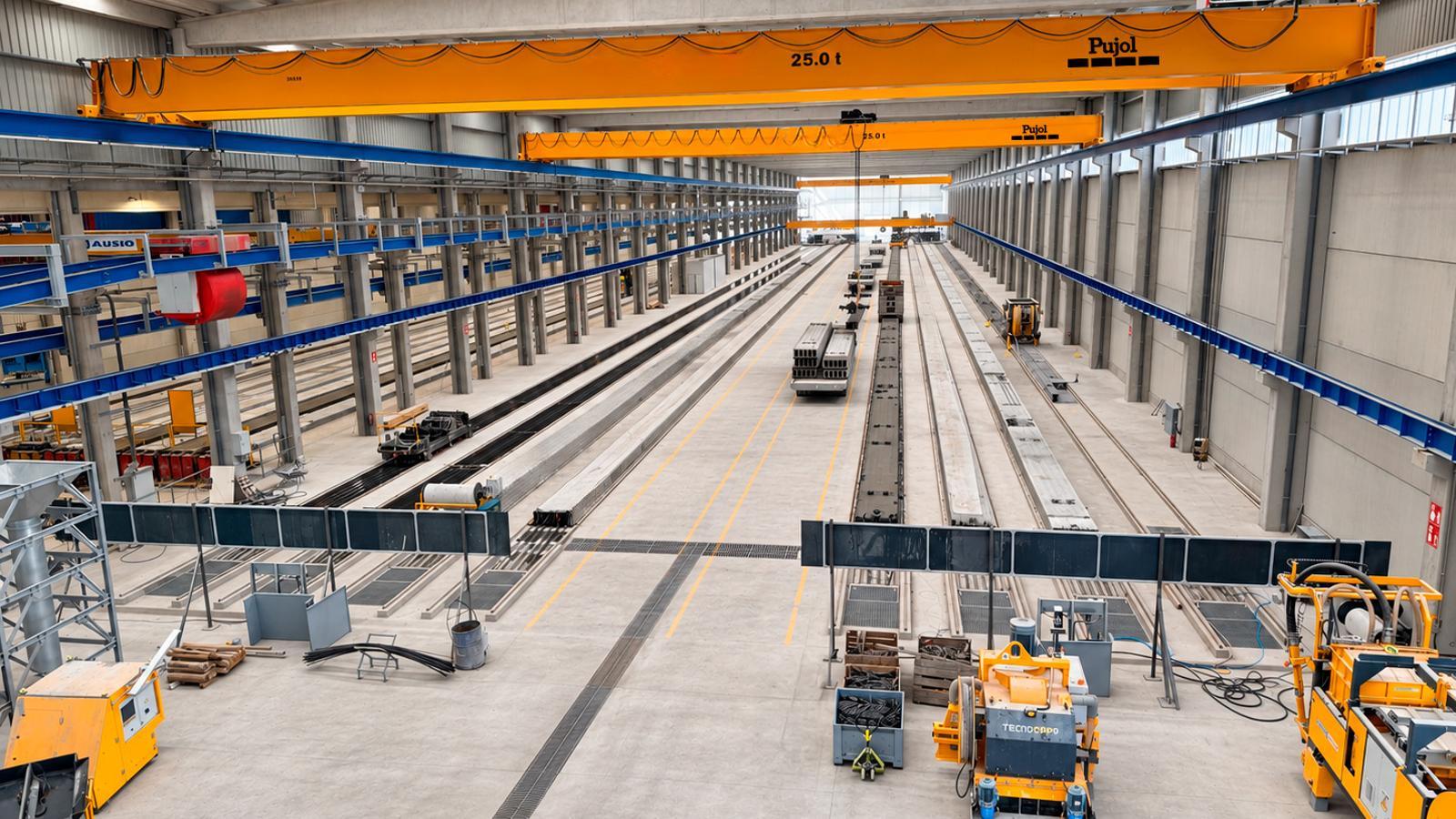 Inside of the new Prefabricats Pujol plant.