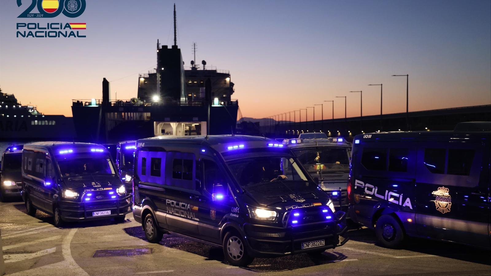 National Police vans