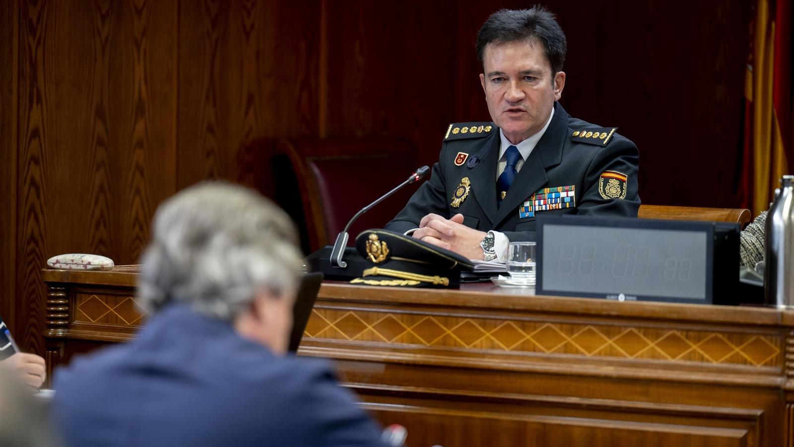 El jefe provincial de la Policía Nacional en Valencia durante la dana, Vicente Martínez Guillem, durante su comparecencia en el Senado.