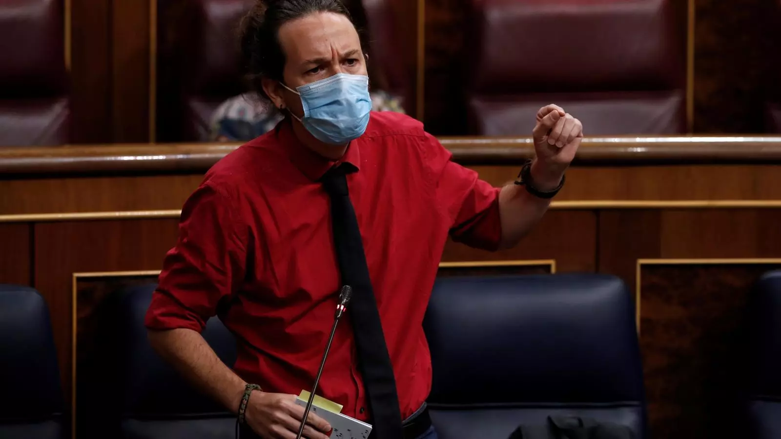 El vicepresident segon del govern espanyol i líder d'Unides Podem, Pablo Iglesias, dimecres durant la sessió de control al Congrés.