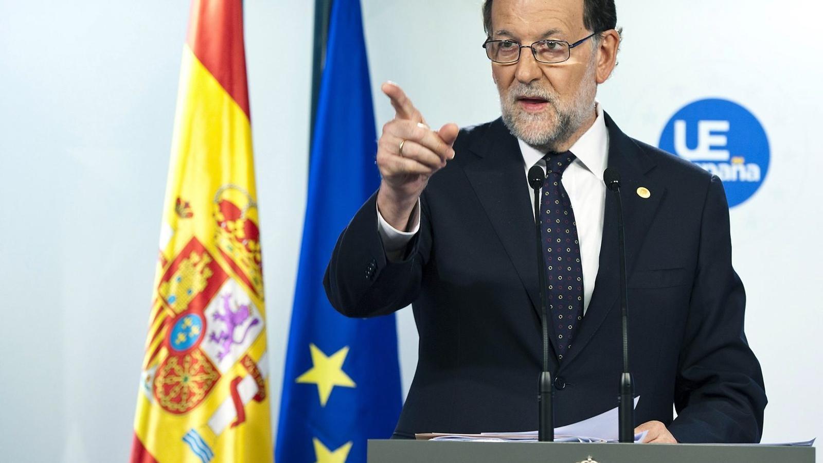 El president en funcions, Mariano Rajoy, ahir després de la reunió del Consell Europeu.