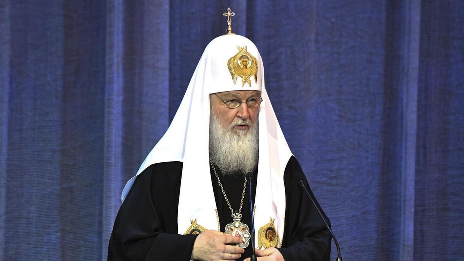 Patriarch Kirill of Moscow delivers a speech during a ceremony celebrating the 10th anniversary of his enthronement as head of the Russian Orthodox Church.