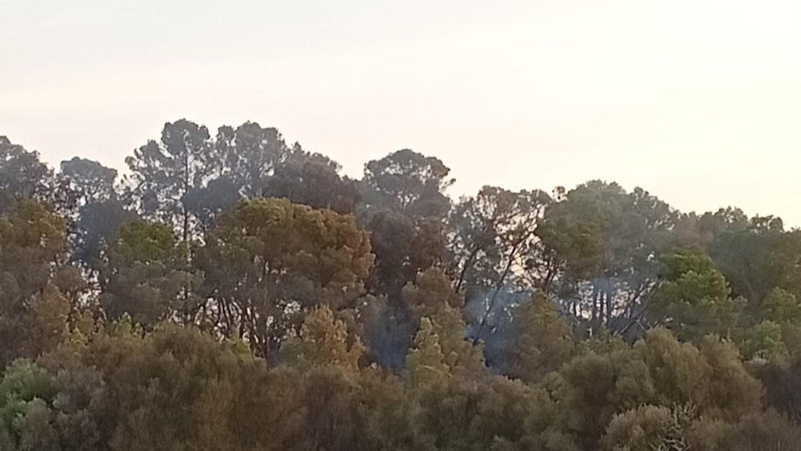 Zona que ha quedado quemada en Muro