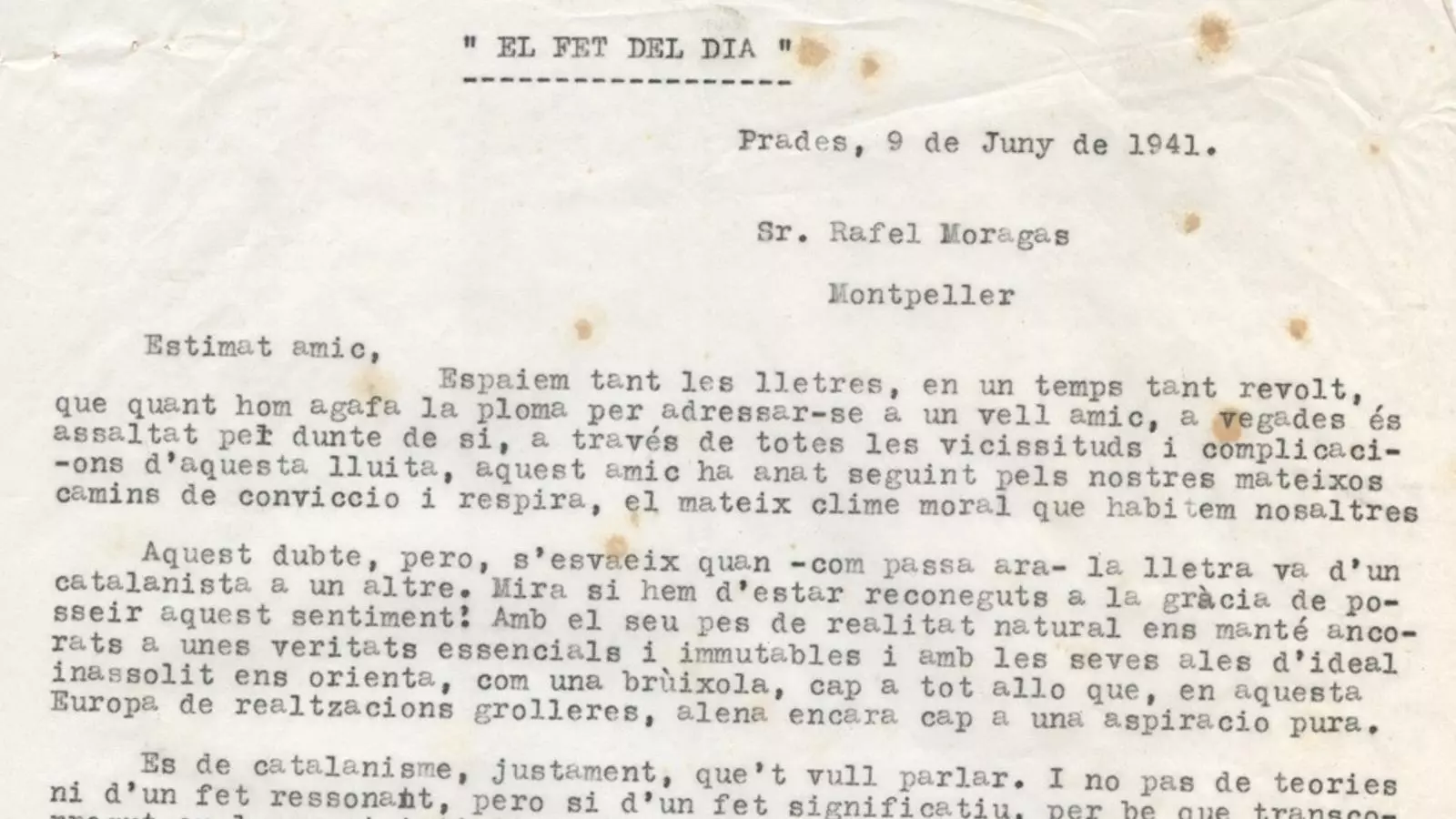 Carta Pau Casals