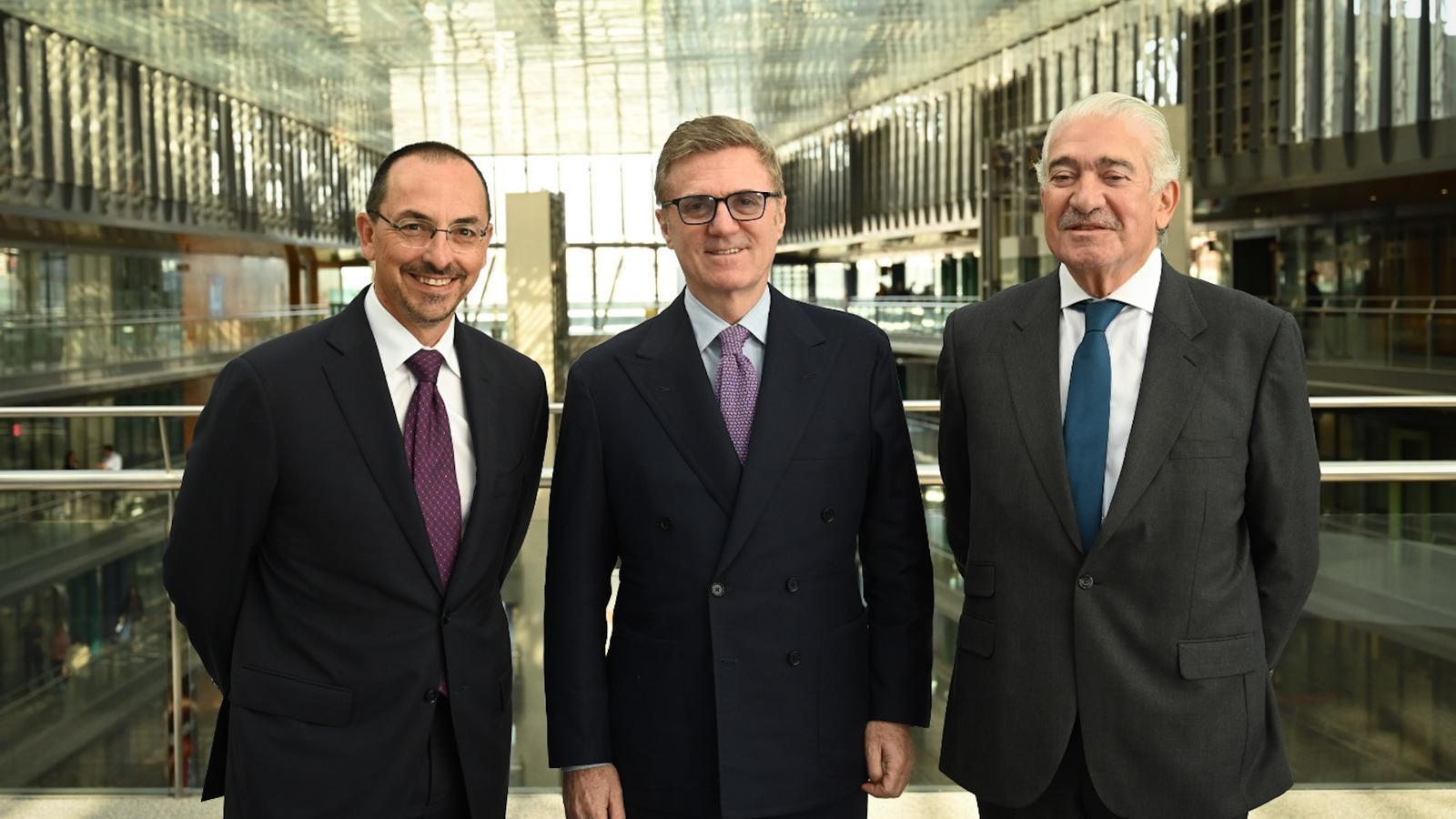 Gianni Vittorio Armani, Flavio Cattaneo y José Bogas.