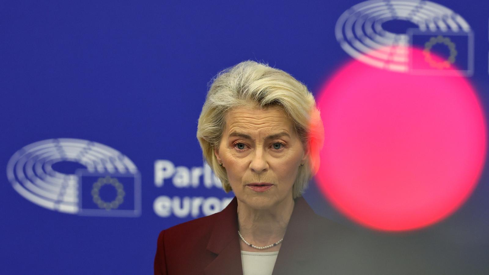 The president of the European Commission, Ursula von der Leyen, in a recent image at the European Parliament.